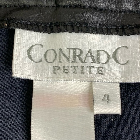 Conrad C Women’s Black Faux Leather Lined Full Zipper Jacket Size 4 Petite NEW - Picture 6 of 7